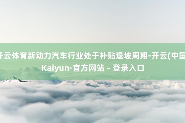 开云体育新动力汽车行业处于补贴退坡周期-开云(中国)Kaiyun·官方网站 - 登录入口